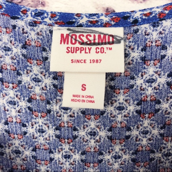 MOSSIMO Navy Boho Pattern Lace Up Tank Top S - Picture 7 of 7